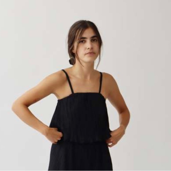 NIN Studio singlet pleated tank crop top - black - size small - Picture 2 of 4